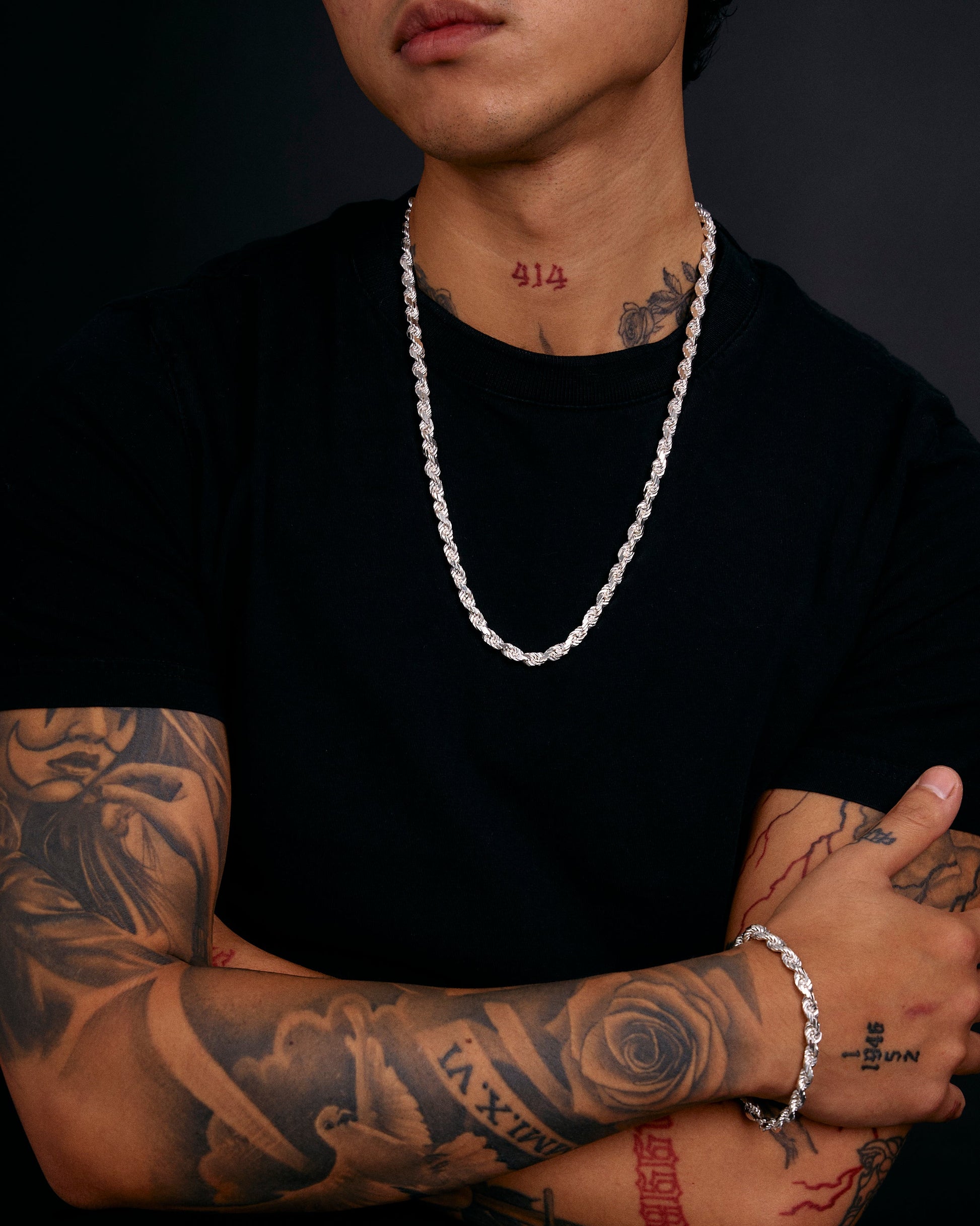 Diamond Cut Cordell Halsband 6mm - 925 silver - Kejsar