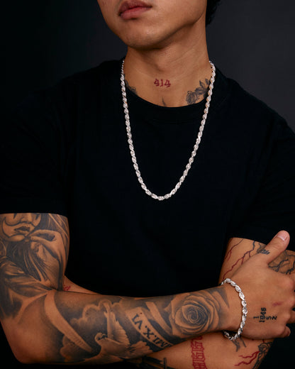 Diamond Cut Cordell Halsband 6mm - 925 silver - Kejsar