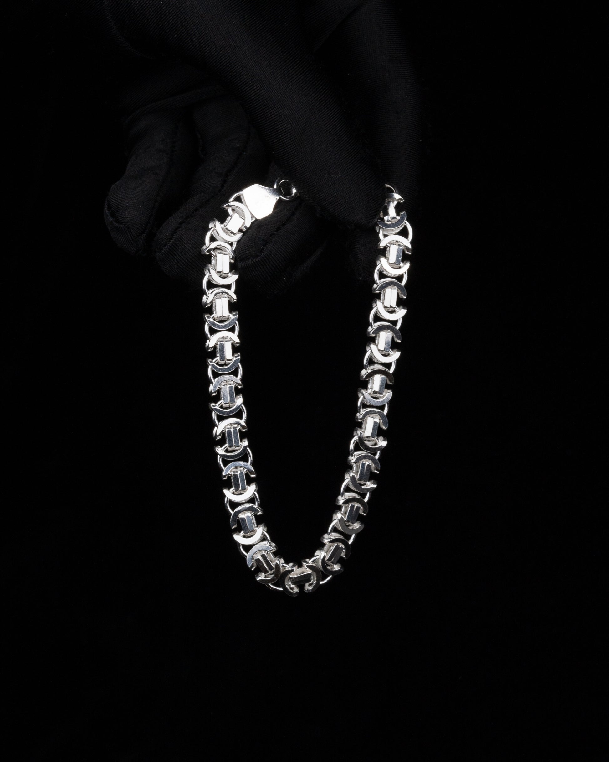 Flat Byzantine Armband 8mm - 925 Silver - Kejsar