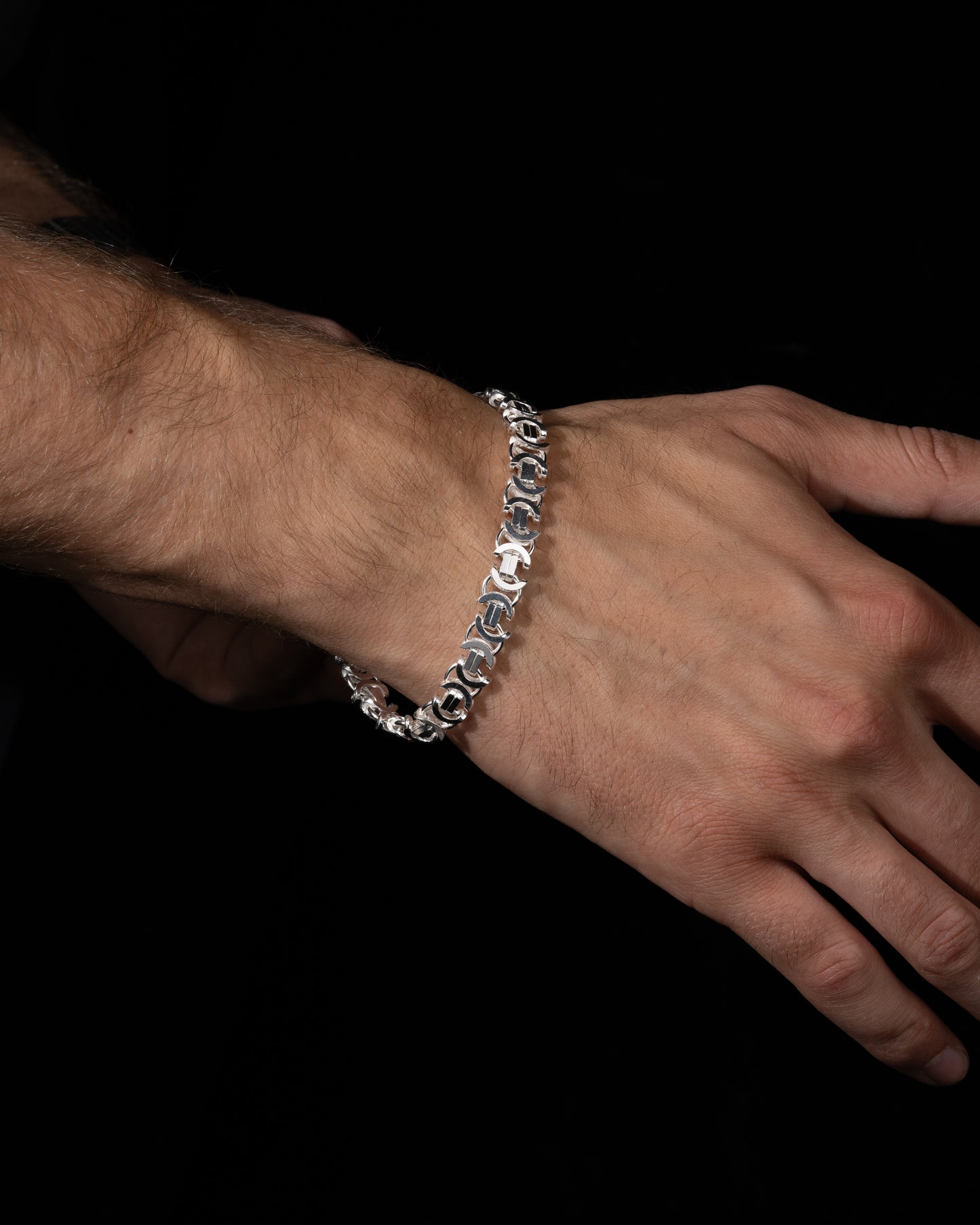 Flat Byzantine Armband 8mm - 925 Silver - Kejsar