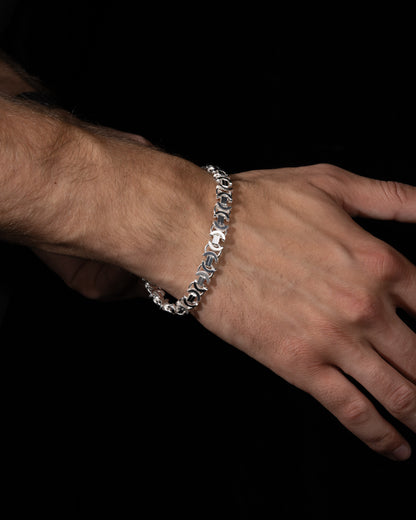 Flat Byzantine Armband 8mm - 925 Silver - Kejsar