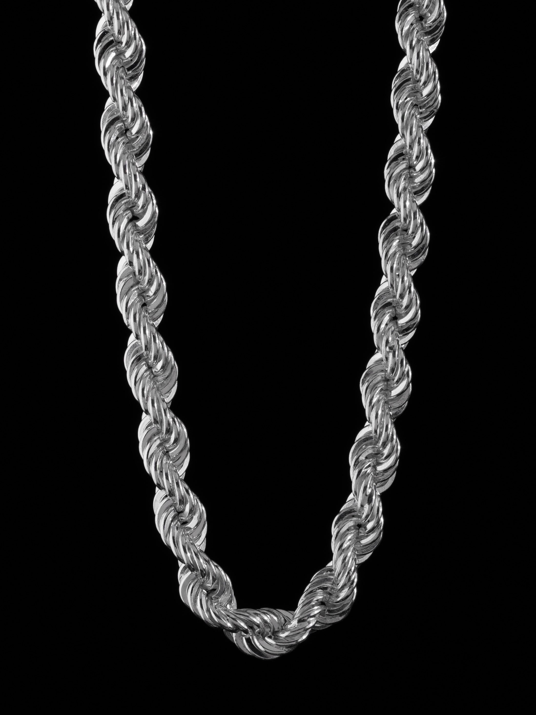 Rope Chain Necklace Silver 10mm - 925