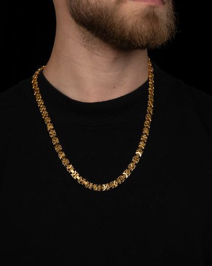 Flat Byzantine Halsband 8mm - 925 Silver - Kejsar