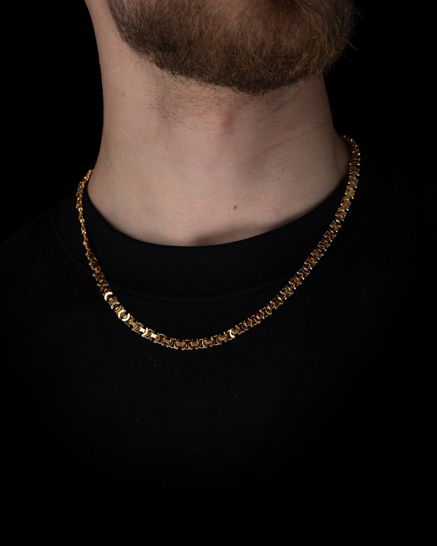 Flat Byzantine Halsband 4mm - 925 Silver - Kejsar