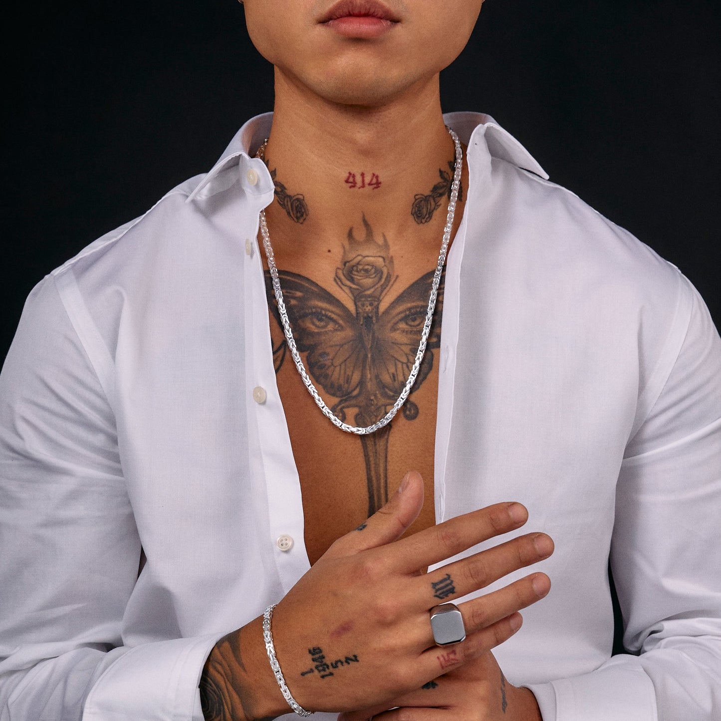 Kejsarlänk Halsband 4.5mm - 925 Silver - Kejsar