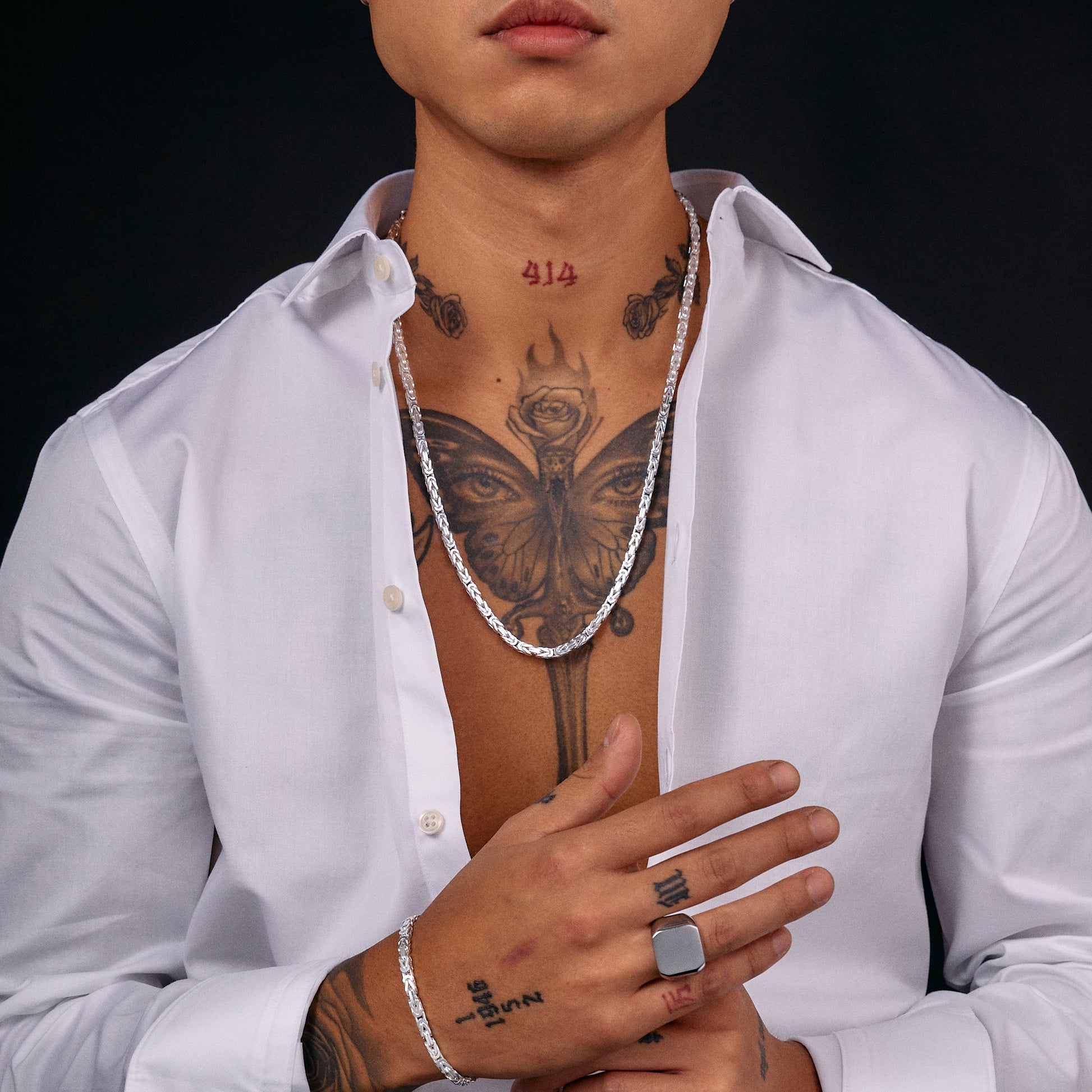 Kejsarlänk Halsband 4.5mm - 925 Silver - Kejsar