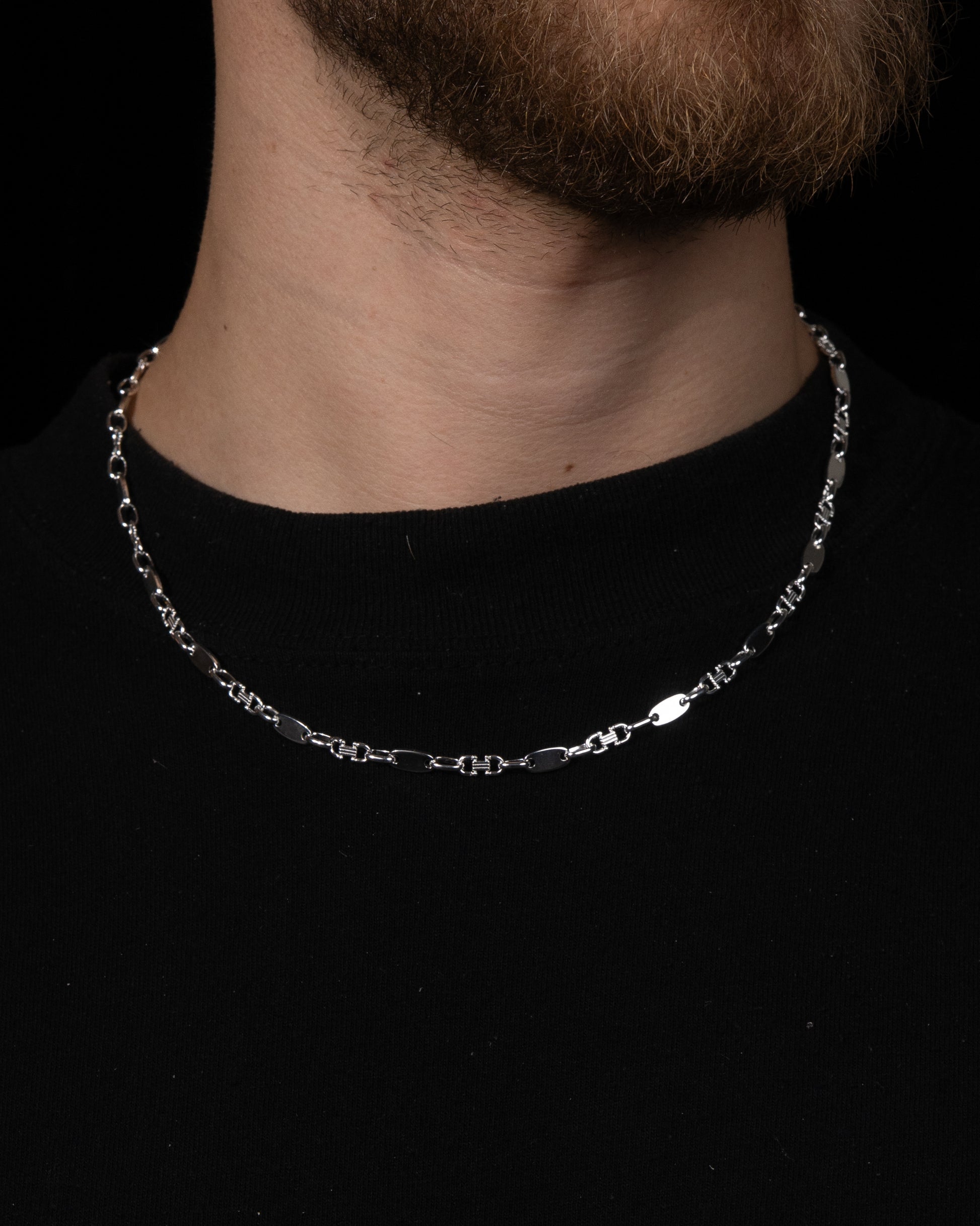 Plattenkette Halsband 4mm - 925 Silver - Kejsar