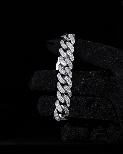 Iced out oval cuban link armband - Kejsar