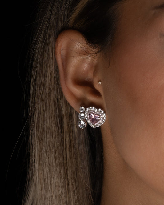 Pink Heart Earrings - Kejsar