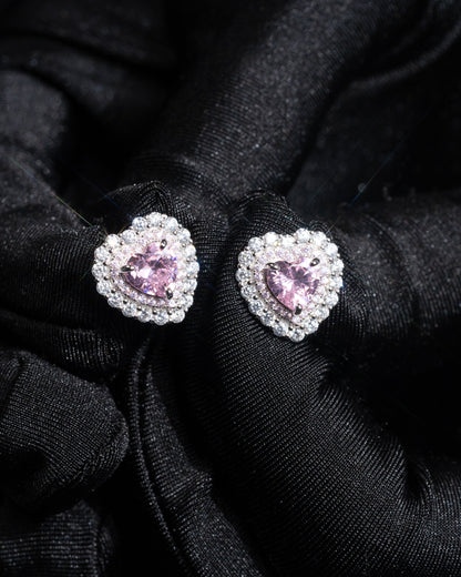 Pink Heart Earrings - Kejsar