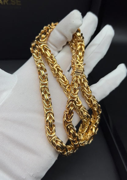 Byzantine Chain Necklace 8mm - 18K Gold Plated