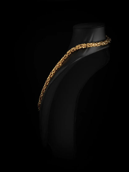 Byzantine Chain Necklace 8mm - 18K Gold Plated