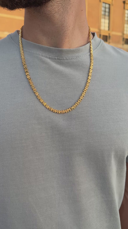 Flat Byzantine Necklace 4mm - 925 Silver